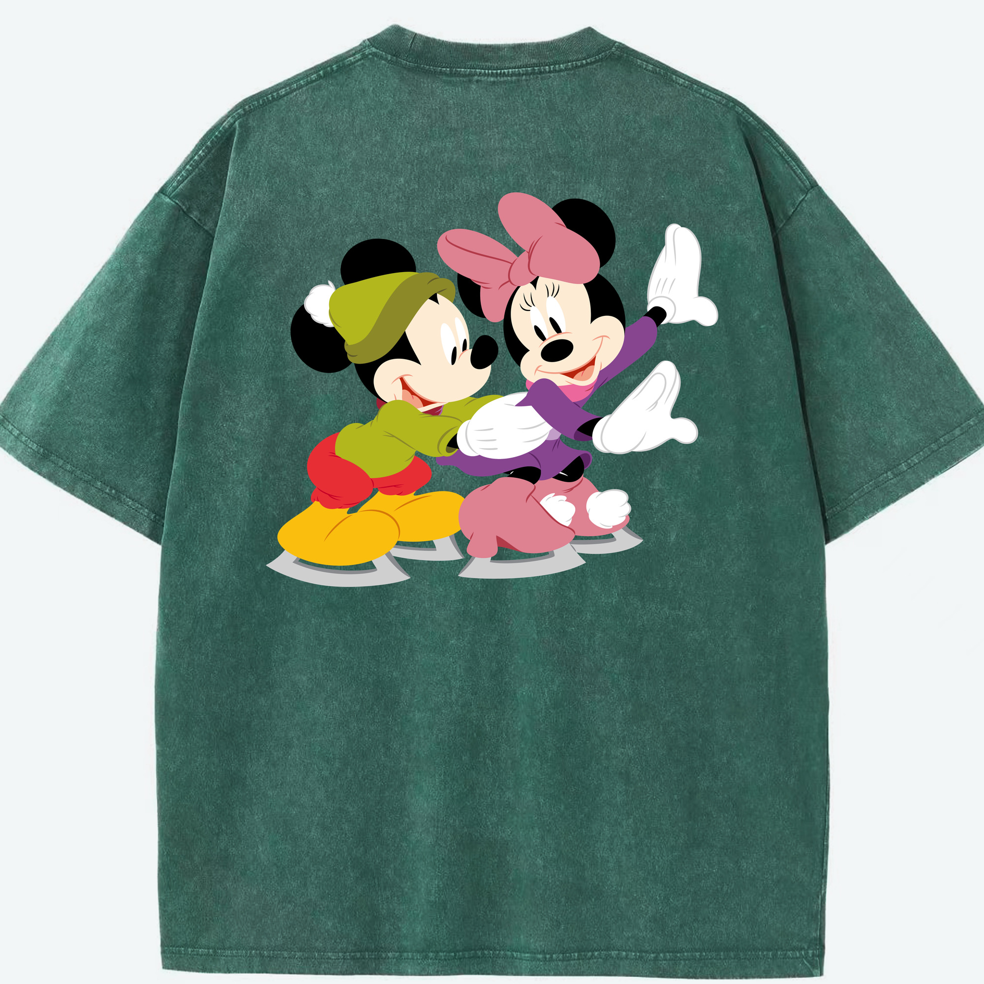 （画像用） ミッキーマウス Mickey Mouse 綿100% ヴィンテージ風 半袖Tシャツ（背面プリント）